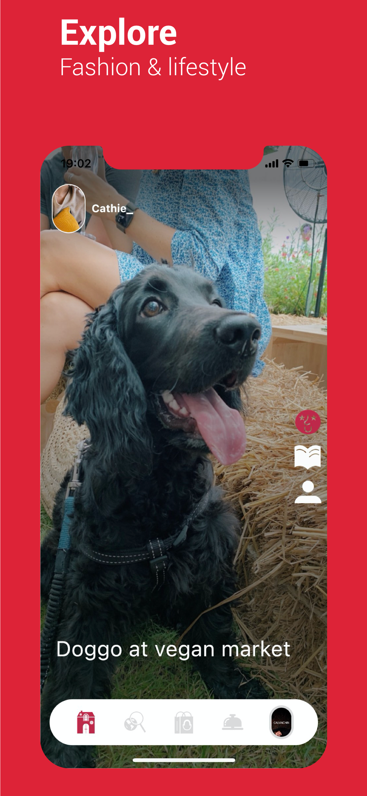 Au Marché main feed with full-screen lifestyle post