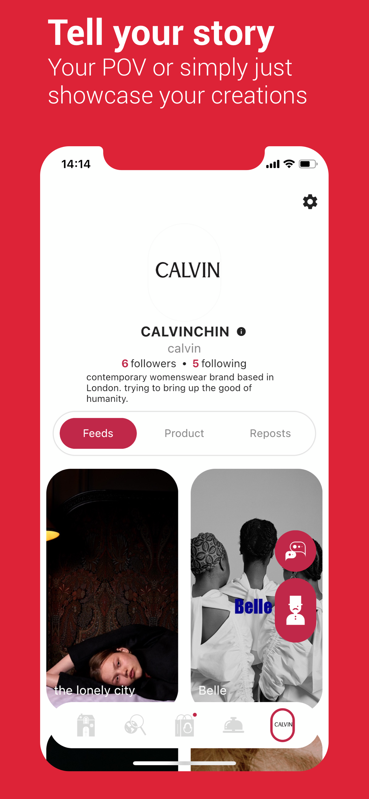 Au Marché creator profile with feeds and products