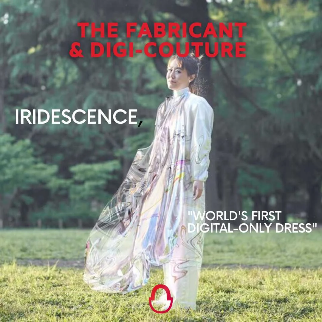 Graphic card featuring The Fabricant and a digital-only dress