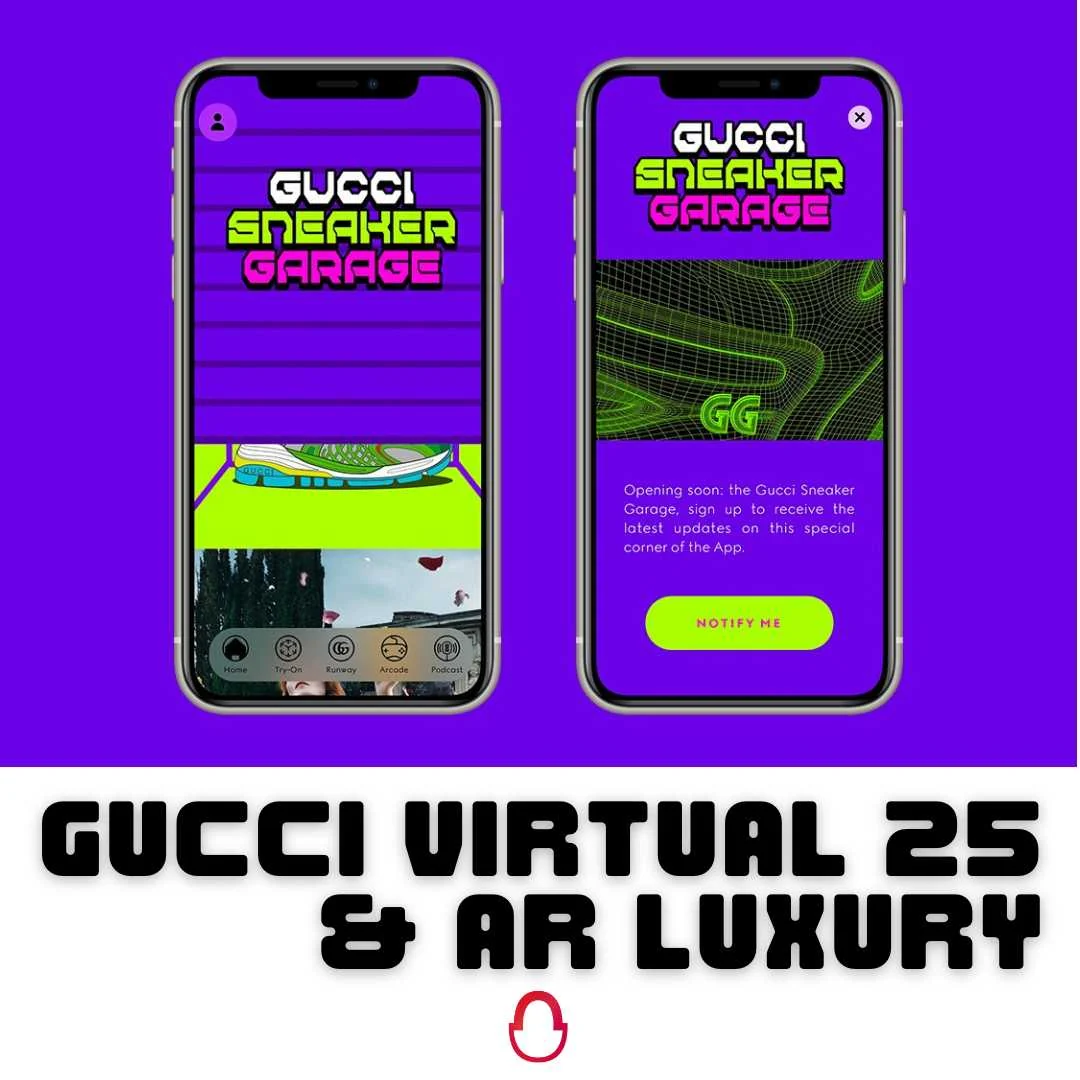 Graphic card about Gucci Virtual 25 digital sneakers
